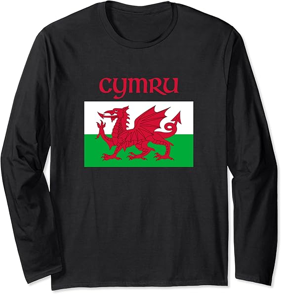 Wales 'Cymru' Welsh Flag proud te be Welsh Rugby Long Sleeve TShirt
